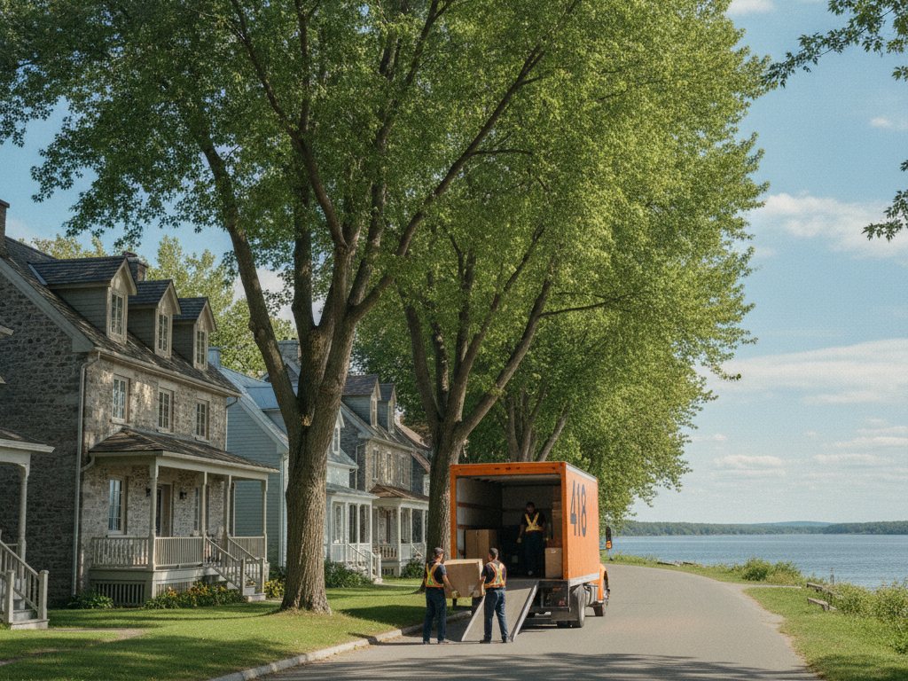 Camion de Déménagement 418 pour un déménagement à Neuville, région de Québec