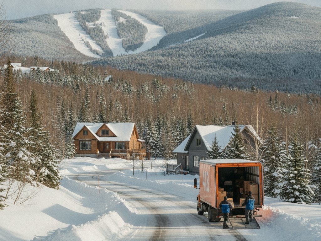 Camion de Déménagement 418 pour un déménagement à Stoneham-et-Tewkesbury, région de Québec